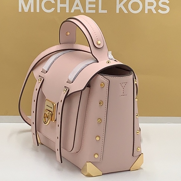 MICHAEL KORS MANHATTAN MED TOP HANDLE SATCHEL/SHOULDER/CROSSBOD BAG POWDER BLUSH - Picture 14 of 15